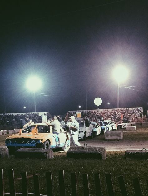 Demolition derby by @ashcziraki Fall fair Night time Demolition Derby Aesthetic, Demolition Derby Cars, Stunt Man, Demo Derby, Fall Fair, Demolition Derby, They See Me Rollin, Derby Cars, Mystery Novels