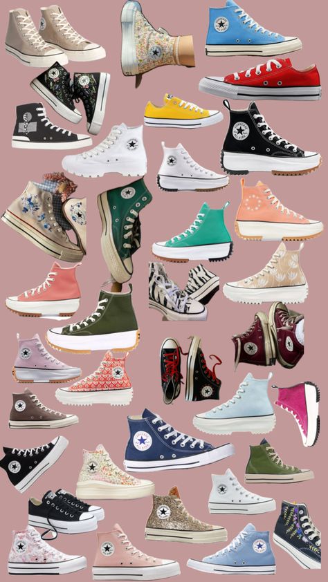 Shoe Collage, Converse Shoes Aesthetic, Shoes Collage, Converse Collection, Advertising Clothing, Converse Aesthetic, 7th Grade, Aesthetic Collage, Collage Sheet