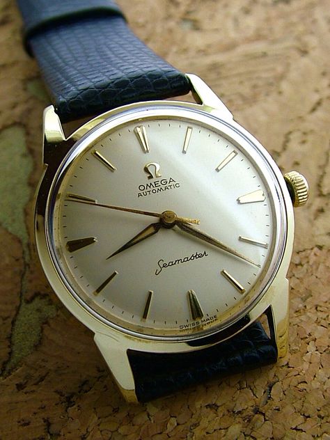 Sharp 1960 Omega Seamaster cal 591. image. Finest hour vintage Omega Vintage Watch, Omega Seamaster Vintage, Omega Watch Vintage, Omega Automatic, Old Watch, Vintage Omega, Retro Mode, Stylish Watches, Classic Watches