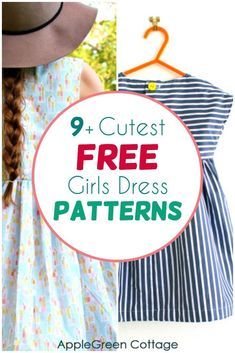 Easy Girls Dress, Vintage Girls Dress Pattern, Free Dress Pattern, Girls Dress Patterns, Girls Dress Pattern Free, Toddler Dress Patterns, Sundress Pattern, Kids Summer Dresses, Diy Sy