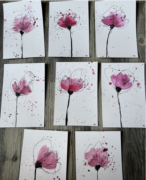 Learn Watercolor Painting, Diy Watercolor Painting, Watercolor Paintings Easy, Art Carte, Paint Cards, Watercolor Flower Art, Watercolor Painting Techniques, Watercolor Paintings Tutorials, Diy Watercolor