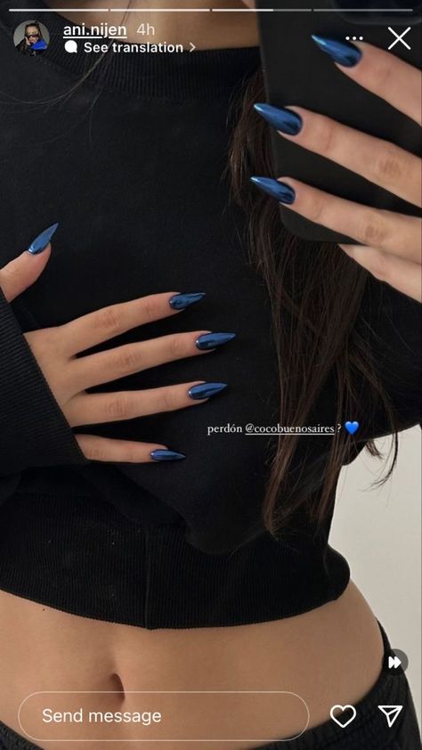 Dark Blue Nails, Navy Blue Nails, Nagel Tips, Smink Inspiration, Casual Nails, Blue Nail, Fire Nails, Funky Nails, Minimalist Nails