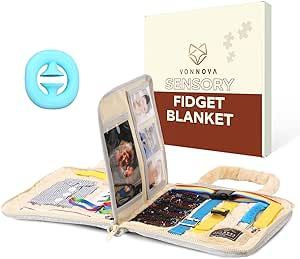 VonNova Fidget Blanket - Dementia Products for Elderly - Fidget Blanket for Adults with Dementia - Alzheimers Activities - Lap Blankets for Elderly - Busy Board Lap Blankets For Elderly, Fidget Toys Adults, Lap Blankets, Alzheimers Activities, Sensory Motor, Fidget Blankets, Portable Bag, Busy Board, Lap Blanket