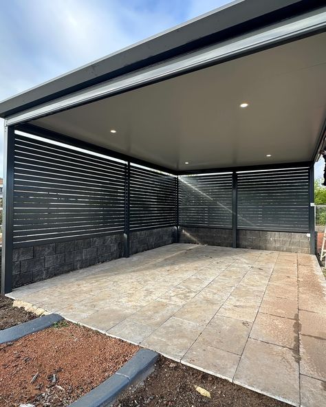 Ultimate entertaining area 🤩 Take a gander at this stunning Stratco Outback® Cooldek® Patio masterfully crafted by Totally Hammered Building & Carpentry in Goulburn, NSW. This beautiful 5x4m Cooldek Patio includes LED down lights and 75mm slat screening for extra privacy. Just sit back and relax.🍻 Learn more about Stratco Cooldek® Patios here: bit.ly/obcooldek #Stratco #HowTo #Patio #Cooldek #Goulburn #NSW #StratcoOutback #OutbackPatio Stratco Cooldek, Flat Roof Patio, Pergola Extension, Roof Patio, Down Lights, Led Down Lights, Flat Roof, Entertaining Area, Sit Back And Relax