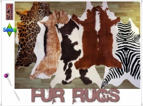 Annett`s Sims 4 Welt: Fur Rugs • Sims 4 Downloads Check more at [X] Downloaded Fur Furniture, Cow Print Rug, Cow Rug, Fur Rugs, Sims 4 Blog, Sims 4 Cc Shoes, Free Sims 4, Sims 4 Cc Folder, House Items