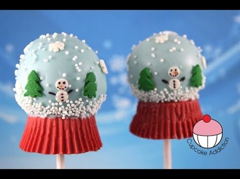 Snow Globe Cake, Globe Cake, Winter Wonderland Cake, Christmas Cupcakes Decoration, Make Snow, Christmas Cake Pops, Cookie Pops, Christmas Snow Globes, Cute Christmas Tree