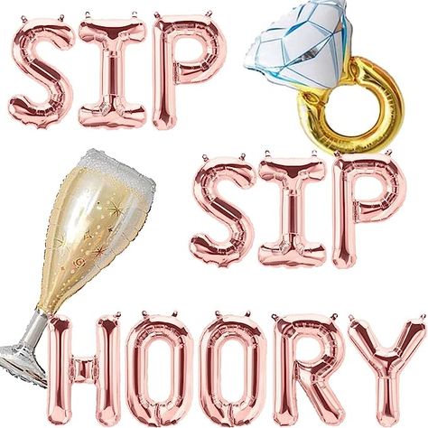 Bachelorette Party Decorations Balloons, Party Decorations Rose Gold, Hanging Balloons, Sip Sip Hooray, Bachelorette Party Supplies, Bridal Shower Brunch, Weekend Party, Anniversary Decorations, Balloon Banner