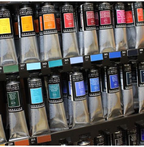 Sennelier l'Acrylique; expensive Acrylic paint that behaves like oil paint in many ways. Expensive Art Supplies, Artist Tutorials, Paint Tubes, Black Acrylic Paint, Acrylic Paint Set, Drawing Supplies, How To Make Paint, Art Brushes, Drawing Tools