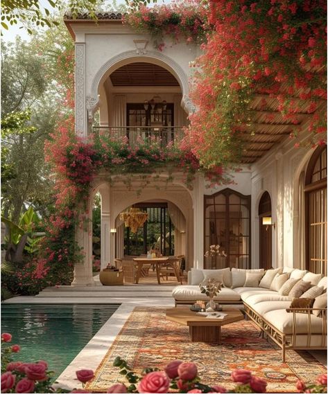 Italian Inspired Home Exterior, Mediterranean Homes Bloxburg, Mediterranean House Aesthetic, Italy House, Dream Life House, Spanish Style Homes, Mediterranean Home, Dream House Rooms, Spanish House