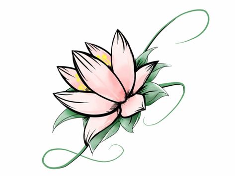 flor-de-loto-dibujo-en-color-dibujos-de-flores-bonitas-ideas-de-dibujos-faciles-de-hacer-para-principiantes Pink Lotus Tattoo, Flower Drawing Tumblr, Lotus Flower Drawing, Lotus Drawing, Simple Flower Drawing, Lotus Flower Tattoo Design, Free Tattoo Designs, Small Flower Tattoos, Flower Drawing Design