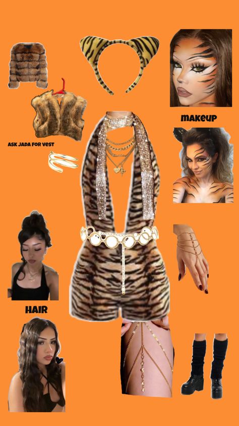 Tiger Costume Women, Scary Spice Costume, Tiger Halloween Costume, Tiger Makeup, Tiger Halloween, Tiger Costume, Classy Halloween Costumes, Classy Halloween, Trendy Halloween Costumes