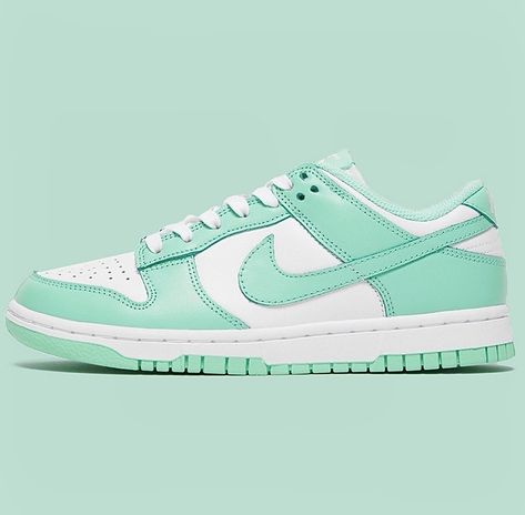 Neon Dunks, Teal Nike Dunks, Cute Dunks, Style Vert, Teal Nikes, Trendy Shoes Sneakers, Nike Shoes Girls, Preppy Shoes, All Nike Shoes