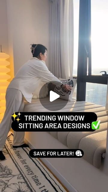 Gaurab Paik | Interior Designer on Instagram: "✨Trending Window Sitting area designs✅ #interiordesignideas #interiordesign #HomeDecor #windowsitting #luxuryinteriordesign" Window With Sitting Area, Window Sitting Ideas, Bay Window Furniture, Window Seat Ideas, Sitting Area Design, Window Seating, Window Seat Design, Clinic Interior, Indian Bedroom