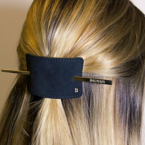 Add glamour to the most simple updo with the Balmain Hair Couture Leather Hair Barrette. Exclusively available from GlamIt.  http://www.glamit.co.za/balmain-hair/accessories Balmain Hair Accessories, Balmain Hair Couture, Hair Clip Hairstyles, Hair Salon Marketing, Idea Business, Hair Couture, Balmain Hair, Simple Updo, Couture Hairstyles