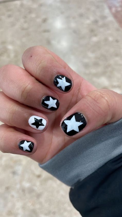 Emo Nails Short, Masc Nails Ideas, Short Emo Nails, Male Nail Art Designs, Masc Nails Designs, Masculine Nail Designs, Male Nails, Star Nail Designs, Band Nails