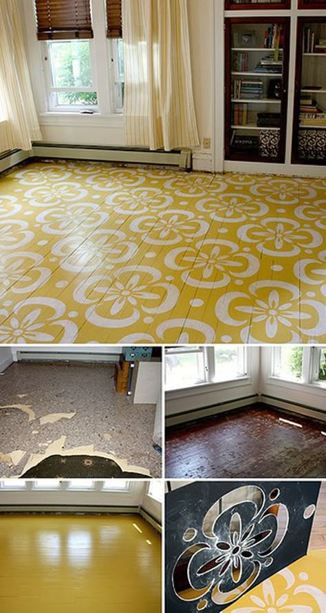 You searched for stenciled floor | In Honor Of Design Industrial Tiles, Painted Wood Floors, Stencil Wood, Painted Floor, Stenciled Floor, Daughters Room, Painted Floors, Style At Home, Home Fashion