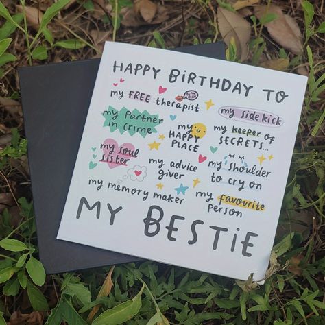 Faster shipping. Better service My Bestie Birthday, Bestie Birthday Card, Birthday Card Best Friend, Diy Father's Day Cards, Bff Cards, Best Friend Birthday Card, Birthday Gift Sister, Card Best Friend, Happy Birthday Cards Diy