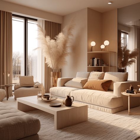 Déco cocooning : 26 idées et inspirations à découvrir Deco Cosy, Beige Living Room Decor, Havenly Living Room, Living Room Beige, Beige Couch, Appartment Decor, Beige Living Rooms, Deco Salon, Beige Interior