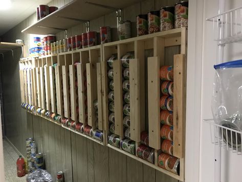 Wall Mounted Can Organizer, Wall Mounted Can Storage, Can Wall Storage, Wall Mounted Canned Food Storage, Soda Can Organizer, Pantry Can Storage, Cowgirl Kitchen, Canned Good Storage, Pantry Diy