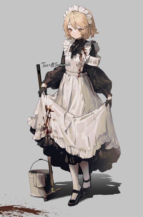 Maid Outfit Anime, Art Outfit, Anime Maid, 캐릭터 드로잉, Maid Outfit, Pretty Drawings, 영감을 주는 캐릭터, Female Character Design, Handsome Anime Guys