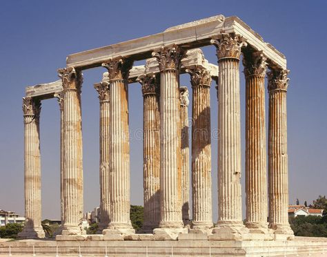 Athens Temple, Greece Temple, Temple Of Olympian Zeus, Ancient Greece Aesthetic, Steve Allen, Ancient Athens, Rome Art, Athens City, Gods Of Egypt