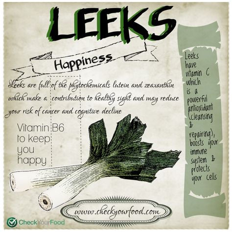 Health benefits of #leeks  #checkyourfood #foodgasm #healthyeating #nutrition #eat #healthychoices #organic #yum #vegan Health Check, Fruit And Veg, Food Diary, The Energy, Best Food, Leeks, Meal Planner, Healthy Choices, Best Foods