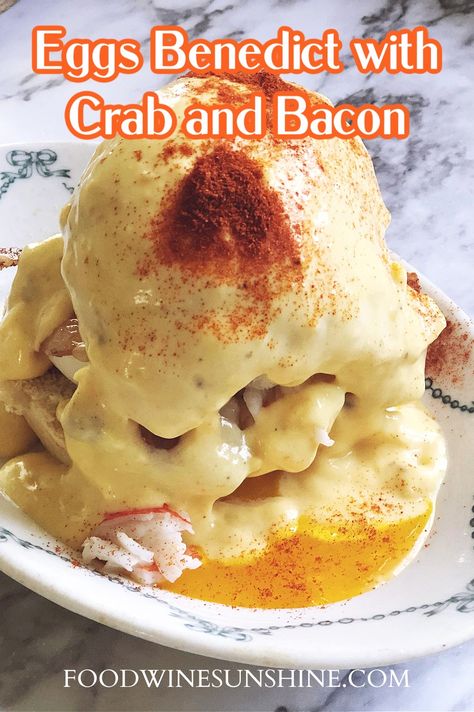 Crab Benedict Recipe, Crab Eggs Benedict, Homemade Hollandaise Sauce, Benedict Recipe, Eggs Benedict Recipe, Egg Benedict, Brunch Recipe, Egg Recipes For Breakfast, Hollandaise Sauce