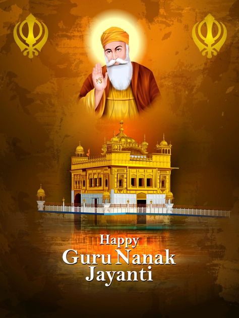 Happy Guru Nanak Jayanti, Nanak Jayanti, Closing Prayer, Guru Nanak Wallpaper, Guru Nanak Jayanti, Nanak Dev Ji, Ad Illustration, Dev Ji, Guru Nanak