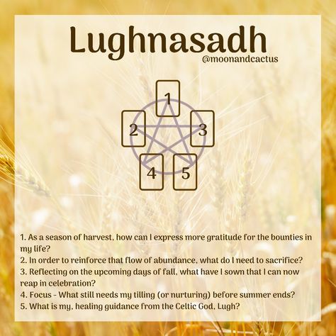 Lammas Lughnasadh Tarot Spread, Lammas Tarot Spread, Lughnasadh Tarot Spread, Tarot Knowledge, Witch Journal, Solstice And Equinox, Tarot Reading Spreads, Celtic Festival, Tarot Spread