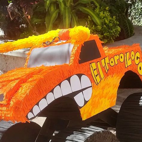 Piñata de Toro loco Monster Jam Pinata, El Toro Loco Birthday Party, Toro Loco Birthday Party, Monster Truck Pinata, Monster Jam Birthday Party, Monster Jam Birthday, Monster Trucks Birthday Party, Monster Truck Birthday, Trucks Birthday Party