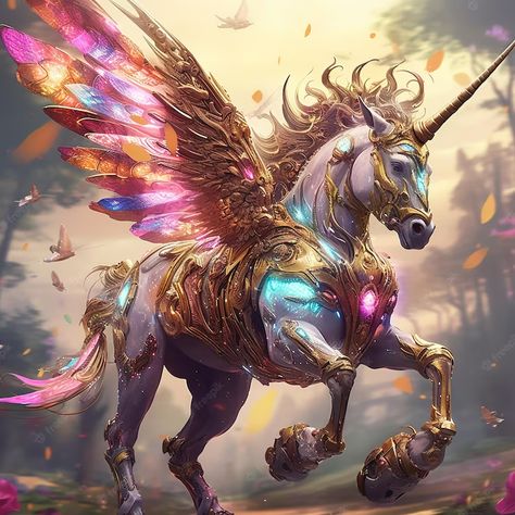 Premium Photo | Photo a unicorn with wings that says'wings'on it Unicorn Meaning, Horse Wings, Neon Forest, Unicorn With Wings, Winged Unicorn, Crystal Wings, Magic Wings, Unicorn Wings, Chinese Animation