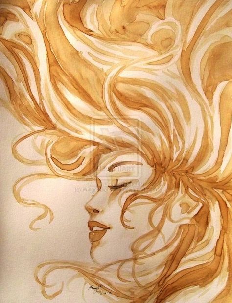 Coffee Drawings, Coffee Art Drawing, Coffee Paintings, Coffee Sunday, Coffee Art Painting, Coffee Artwork, Quotes Coffee, Dream Painting, Coffee Drawing