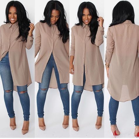 Longline Shirts Women Outfit, Long Dress Shirt Outfit Women's, Fitted Long Shirt Dress With Buttons, Fitted Long Chic Shirt Dress, Long Fitted Chic Shirt Dress, Fitted Long Shirt Dress For Daywear, Maturity Outfits, Jean Outfit, Shirt Dress Outfit