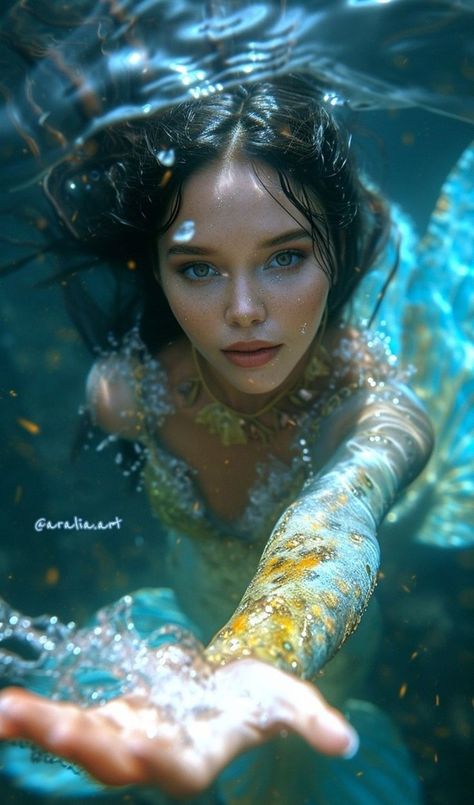 Character Painting Ideas, Underwater Portrait, Mermaid Photography, Rare Features, Underwater Painting, Disney Princess Artwork, 100k Followers, Steampunk Women, Girl In Water