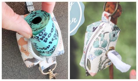 DIY Fabric Dog Waste Bag Holder Free Sewing Patterns Dog Waste Bag Holder Pattern, Poo Bag Holder Diy, Dog Poop Bag Holder Diy Patterns Free, Poop Bag Holder Pattern, Poop Bag Holder Diy, Dog Poop Bag Holder Diy, Diy Dog Bag, Dog Bag Holder, Fabric Art Diy