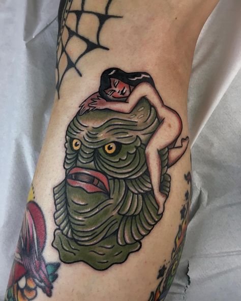 Tattoo Creature Frim The Black Lagoon by Sabrina Vanina Creature From The Black Lagoon Art, Creature From The Black Lagoon Tattoo, Black Lagoon Tattoo, Creature Of The Black Lagoon, Lagoon Tattoo, Spooky Summer, Pinup Tattoo, Horror Tattoos, Future Aesthetic