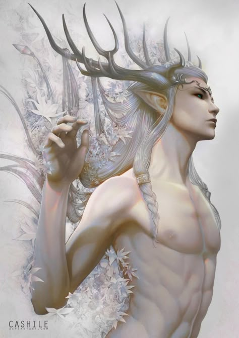 ArtStation - C - Pearlescent White, Cashile Sy.Va Male Character, Fantasy Male, Mythological Creatures, Fantasy Inspiration, Magical Creatures, Fantasy Artwork, Fantasy World, Fantasy Creatures, Mythical Creatures