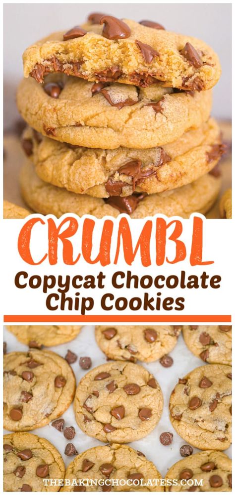 CopyCat Crumbl Chocolate Chip Cookies Recipe - The Baking ChocolaTess Crumble Chocolate Chip Cookie Recipe, Crumbl Chocolate Chip Cookies, Easy Homemade Chocolate Chip Cookies, Cookie Dough Filling, Homemade Chocolate Chips, Homemade Chocolate Chip Cookies, Baking 101, Chocolate Chip Cookies Recipe, Frozen Cookies