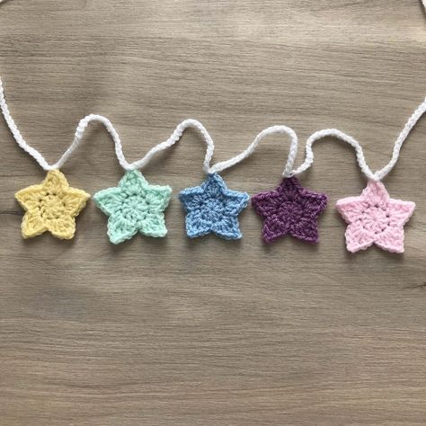 Pastel Shades Crochet Star Bunting | LJH Jewellery Office Crochet Decor, Crotching Ideas, Star Bunting, Crochet Wall Art, Decorate A Room, Crochet Bunting, Crochet Star, Say Please, Crochet Stars