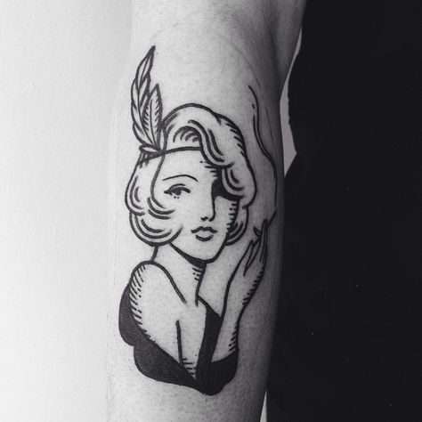 Flapper Tattoo, Human Tattoo, Ab Tattoo, Traditional Tattoo Designs, Sick Tattoo, Tattoo Flash Sheet, Pin Up Tattoos, Minimalist Tattoos, American Traditional Tattoo