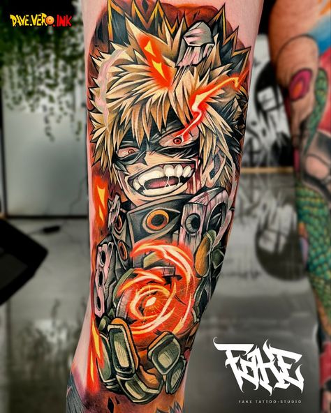 My Hero Tattoo Ideas, Bakugou Tattoo, Bakugo Tattoo, My Hero Academia Tattoo, Academia Tattoo, Hero Tattoo, Anime Tattoo, Tattoo Artwork, Katsuki Bakugou