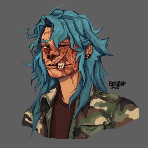 Sally Face Face Fanart, Burn Scarred Face Character Male, Silly Pose Refrences, Scars On Face Reference Drawing Reference, Man With Scarred Face Art, Sally Face Realistic, Sally Face Sal Fisher Fanart, Sally Face Scars, Sally Face Unmasked