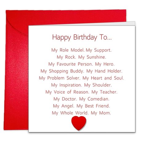 PRICES MAY VARY. Package includes: 1 x happy birthday card for mom (5.5” x 5.5” after folded) 1 x red envelope (6.3” x 6.3”) Made of solid card stock which is less likely to be bent or cause any crease Birthday Wishes For Mama, Diy Birthday Cards For Mom, Happy Birthday Mom From Daughter, Mom Office, Happy Birthday Mommy, Birthday Card For Mom, Happy Birthday Mama, Card For Mom, Birthday Cards For Mom