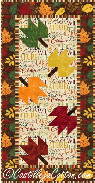 Fall Table Runner Patterns, Leaf Quilts, Autumn Quilts, Leaves Quilt, Fall Quilt Patterns, Fall Quilt, Autumn Woods, Postage Stamp Quilt, Bed Runners