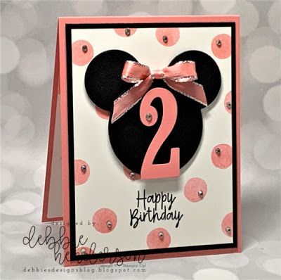 Minnie Mouse Punch, Birthday Board Diy, Happy Birthday Cards Handmade, Punch Art Cards, Disney Cards, Girl Birthday Cards, Maine Usa, Cricut Cards, Mickey Mouse Birthday