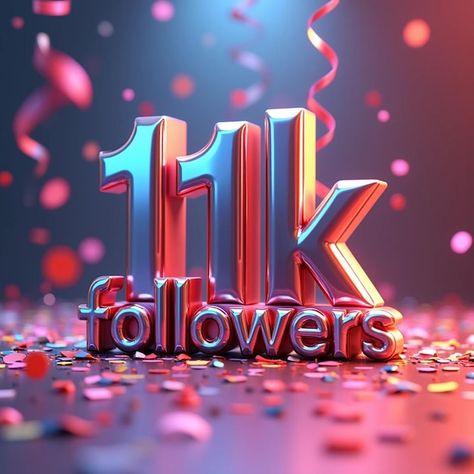 11k Followers Thank You, Celebrating Background, Congratulation Card, Free Business Card Mockup, 11k Followers, Thanks To Everyone, Business Card Maker, Flyer Maker, Card Banner