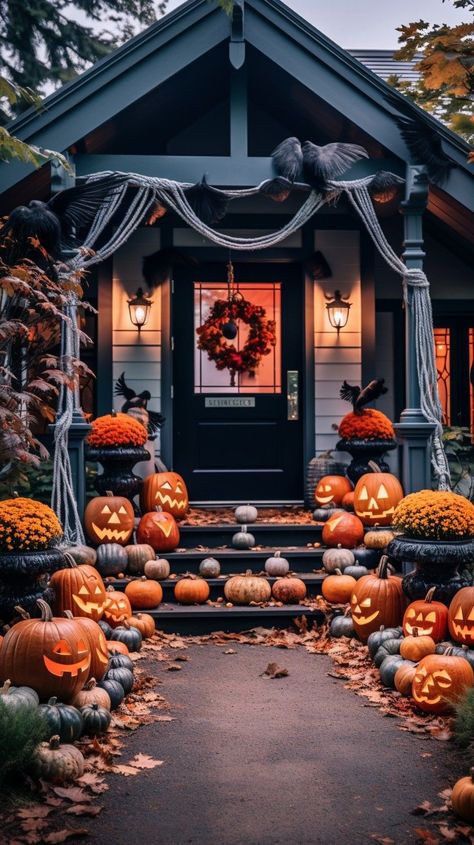 Cute Halloween Front Yard, Halloween Walkway Lights, Front Yard Decor Ideas, Halloween Front Yard, Yard Decor Ideas, Front Yard Halloween Decorations, Halloween Core, Simple Halloween Decor, Disney Fall