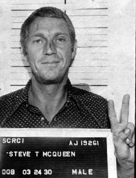 Celebrity Mugshots, Steven Mcqueen, Steve Mc, Mug Shot, Actrices Hollywood, Poster Pictures, Steve Mcqueen, Mug Shots, Best Actor