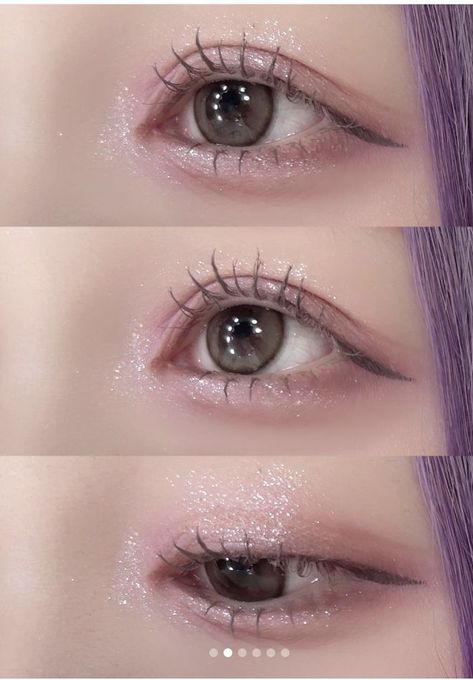 Douyin Contact Lens, Cute Eye Makeup, Doll Eye Makeup, Makeup Help, Star Makeup, Ethereal Makeup, Makeup Tut, Edgy Makeup, Contact Lens