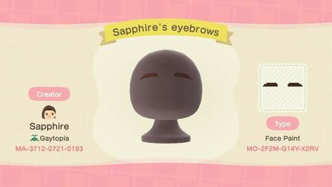 Brown eyebrows Acnh Custom Eyebrows, Acnh Eyebrows Face Paint, Animal Crossing Brows, Animal Crossing Beard Face Paint, Eyebrow Animal Crossing, Acnh Brows, Animal Crossing Eyebrows, Acnh Eyebrow Designs, Beard Face Paint